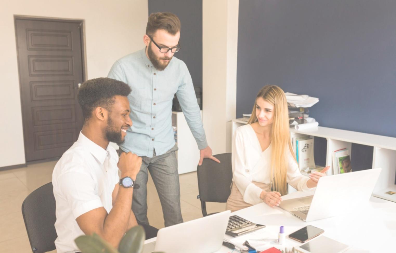 Students collaborating on financial analysis project